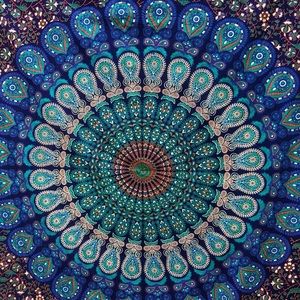 Blue Mandala Tapestry Dorm Apartment Home Decor